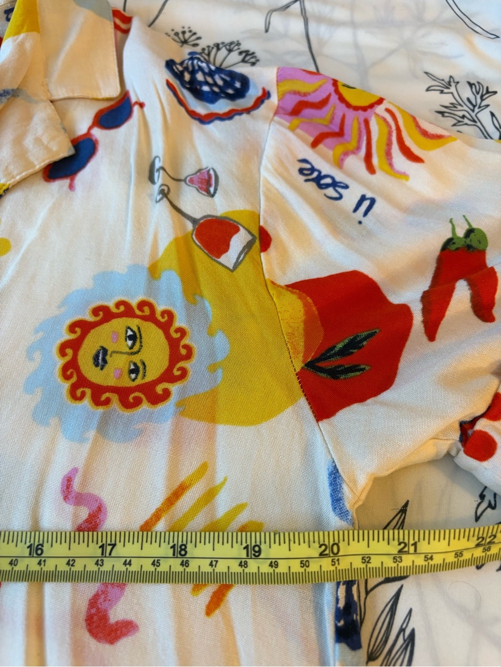True Destinations Short-Sleeve Printed Jumpsuit Romper - Multicolor Cream - Picture 6 of 12